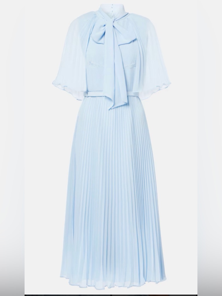 Self Portrait Caped Chiffon Dress